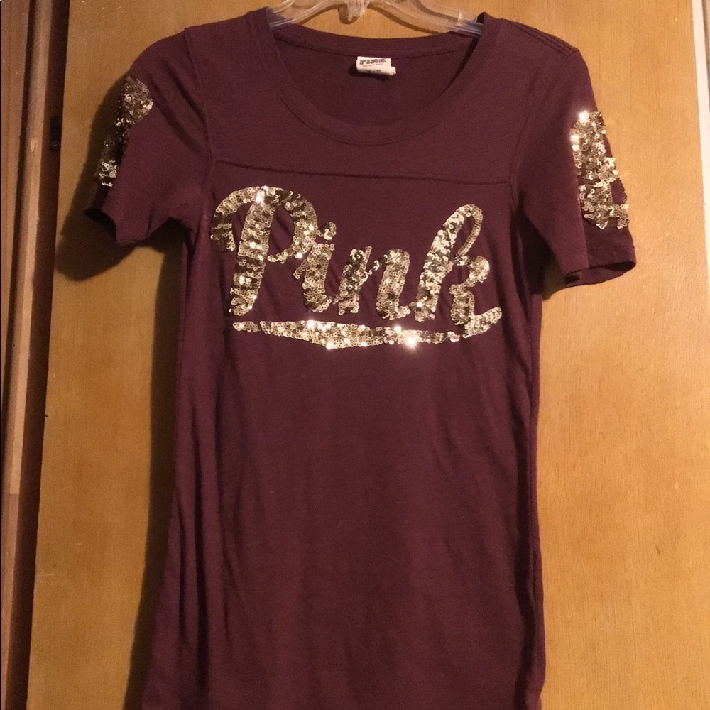 Victoria Secret Maroon Short Sleeve